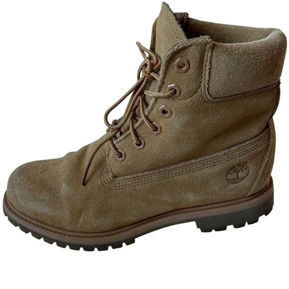 Timberland Boots Tan Yellow Suede Hiking Timberdry Primaloft Women's Size 9 - Picture 10 of 10